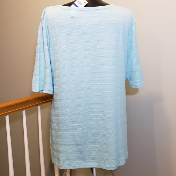 Charter Club Blue Textured Top - Picture 6 of 13